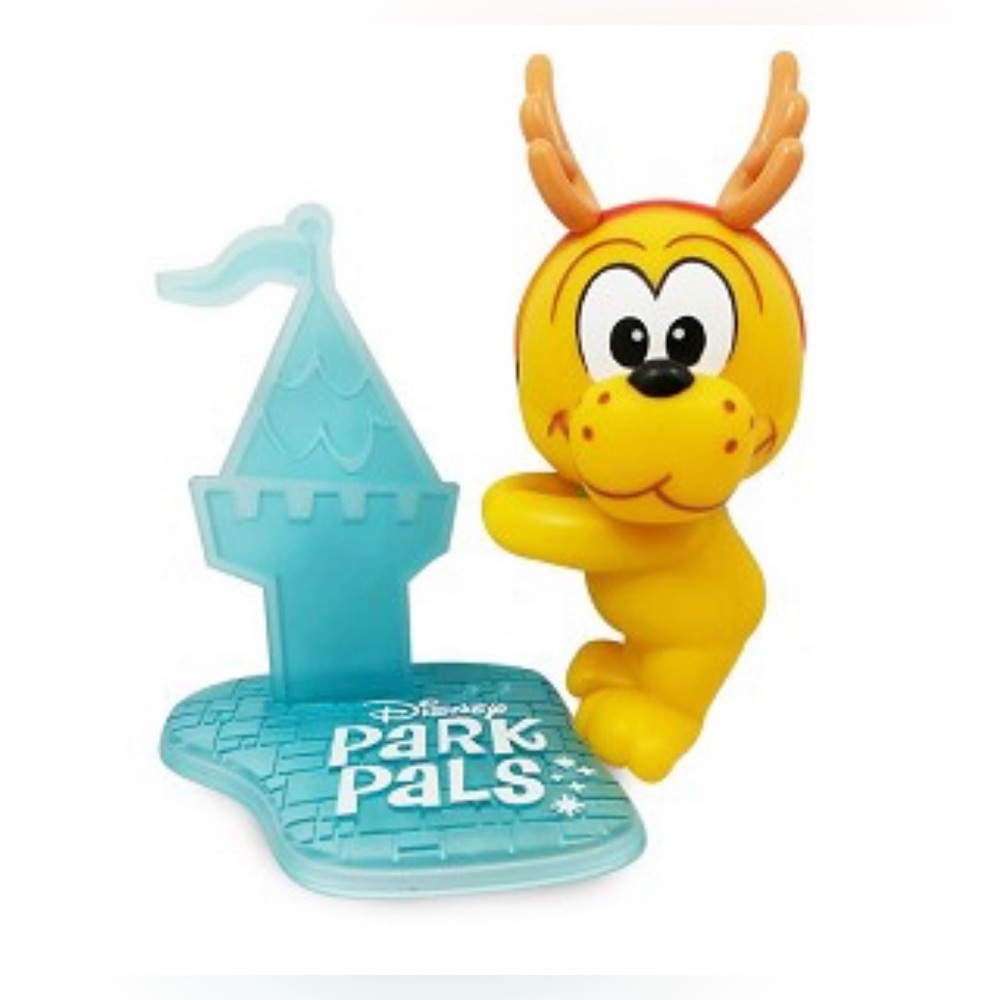 2020 NWT Disney Clip-On Park Pals, Pluto With Reindeer Antlers